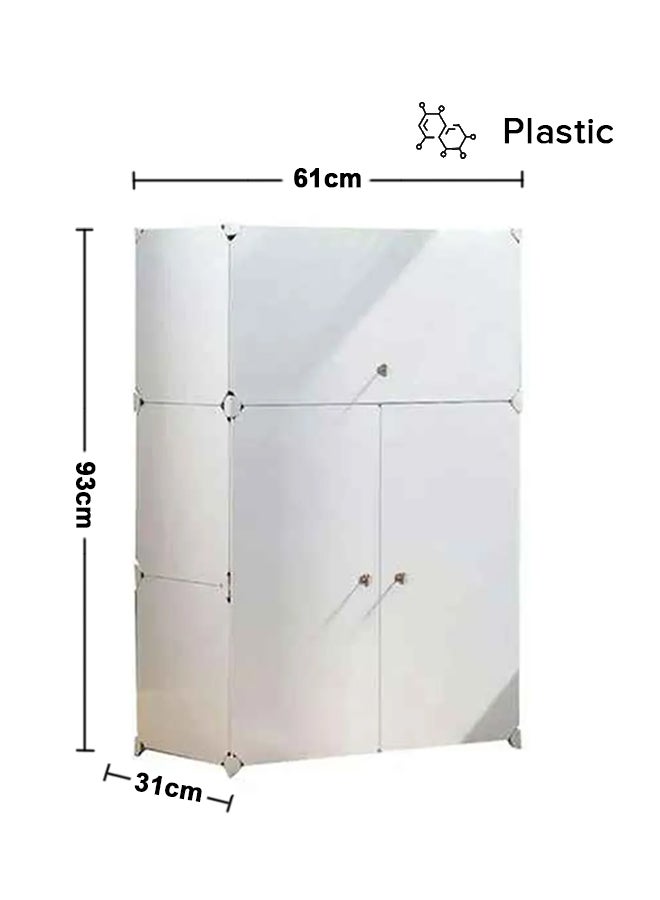 Maston Multi Steps Adjustable Plastic Shoe Organizer White 61 x 31 x 93cm - Image 2