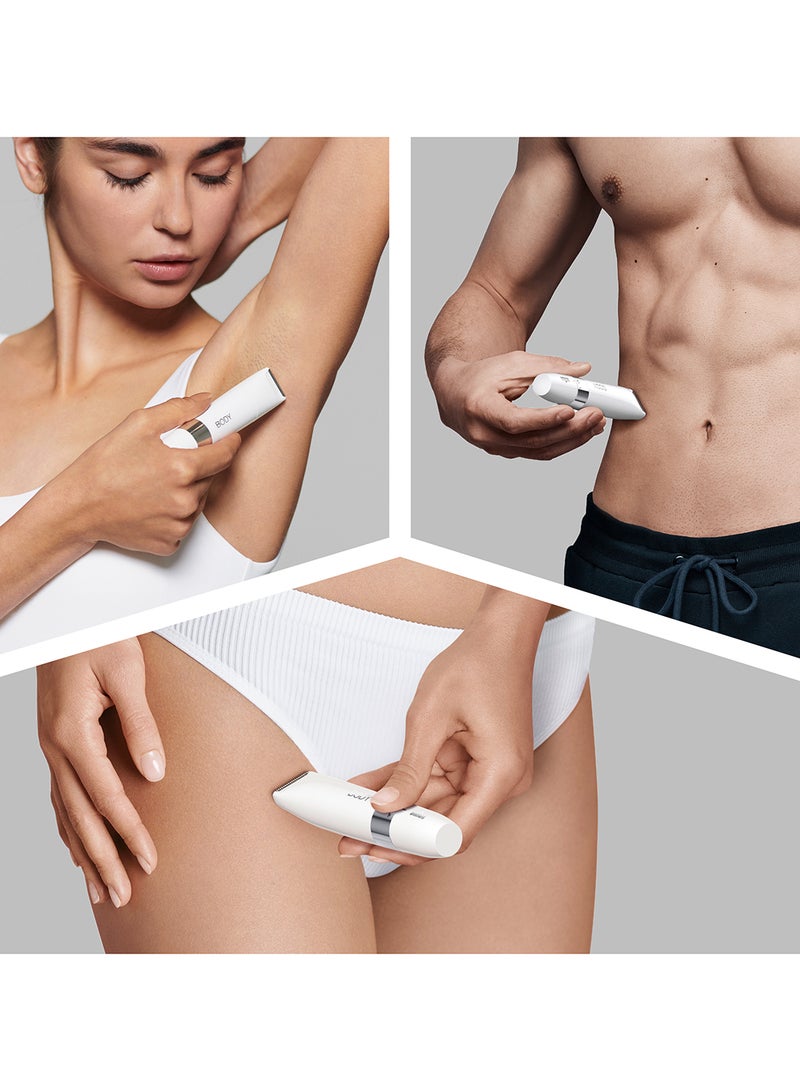 براون أداة تهذيب شعر الجسم الصغيرة براون BS1000 للاستخدام الجاف أو مع الماء مع مشط التهذيب، باللون الأبيض. أبيض - Image 5