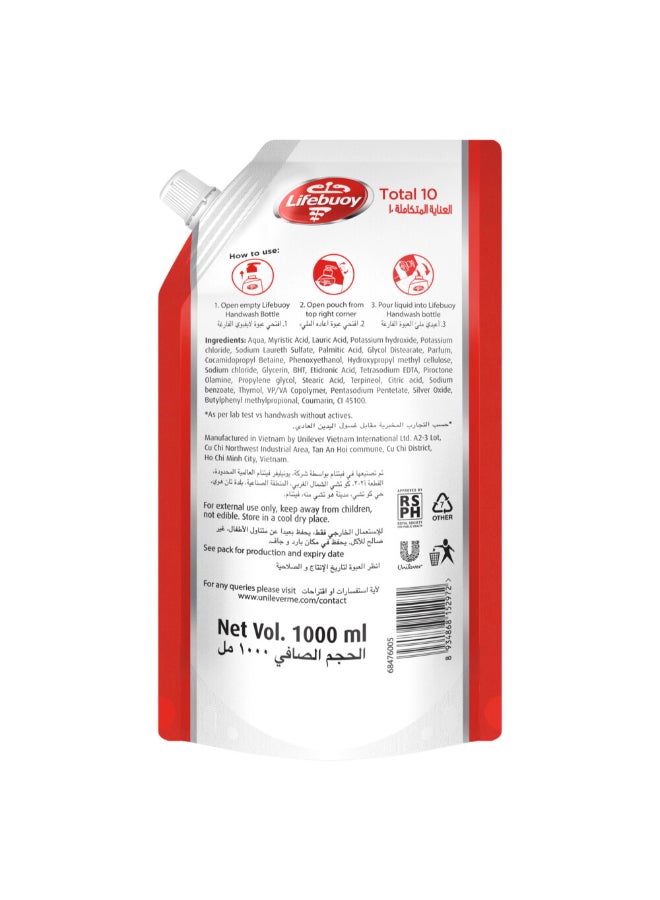 Lifebuoy Hand Wash Total 10 Antibacterial , Refill Pouch, 1L  - Image 2