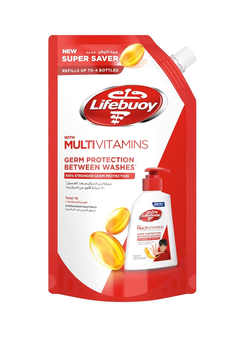 Lifebuoy Hand Wash Total 10 Antibacterial , Refill Pouch, 1L 1L - Image 1