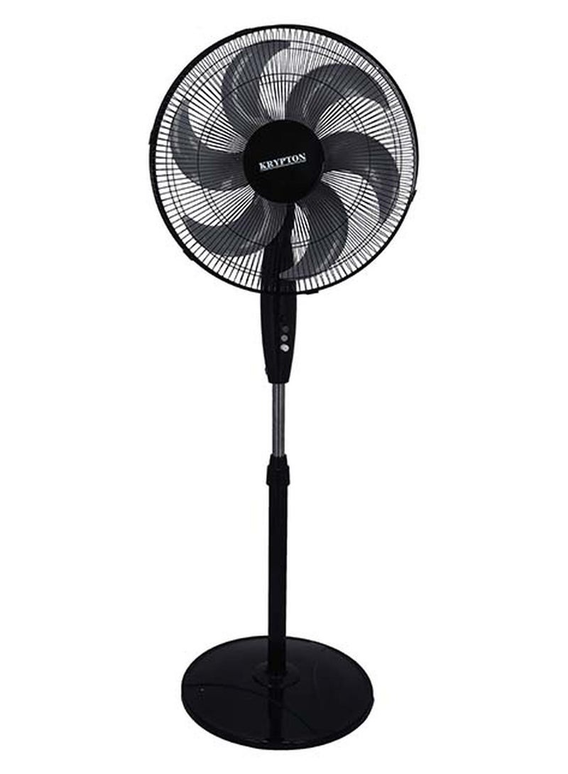 KRYPTON 16-Inch Stand Fan with 6-Blade Design | 3 Speed Settings, Adjustable Height, 75° Oscillation, Tilt Head, Safety Grill | Powerful 75W Motor for Strong Airflow | Ideal for Home, Office, Hospital Use | Floor Pedestal Fan 75 W KNF6274 Black - Image 1