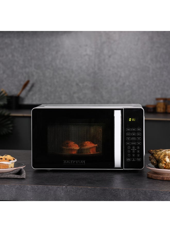 KRYPTON Digital Microwave Oven | Multi-Functional Cooking | Defrost & Reheat Functions | 99 Minutes 99 Seconds Timer |Child Lock | Glass Turnable Push-button door | 2 Years Warranty 20 L 1150 W KNMO6216 Black/White - Image 4