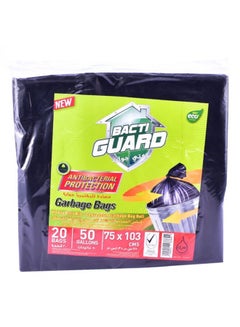 Bacti Guard 20-Piece Garbage Bags Black 75x103cm  - Image 2