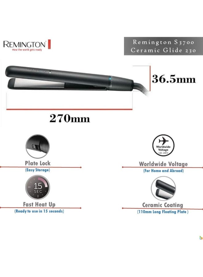 REMINGTON - Ceramic Glide Hair Straightener 230°C 30cm black - Image 1