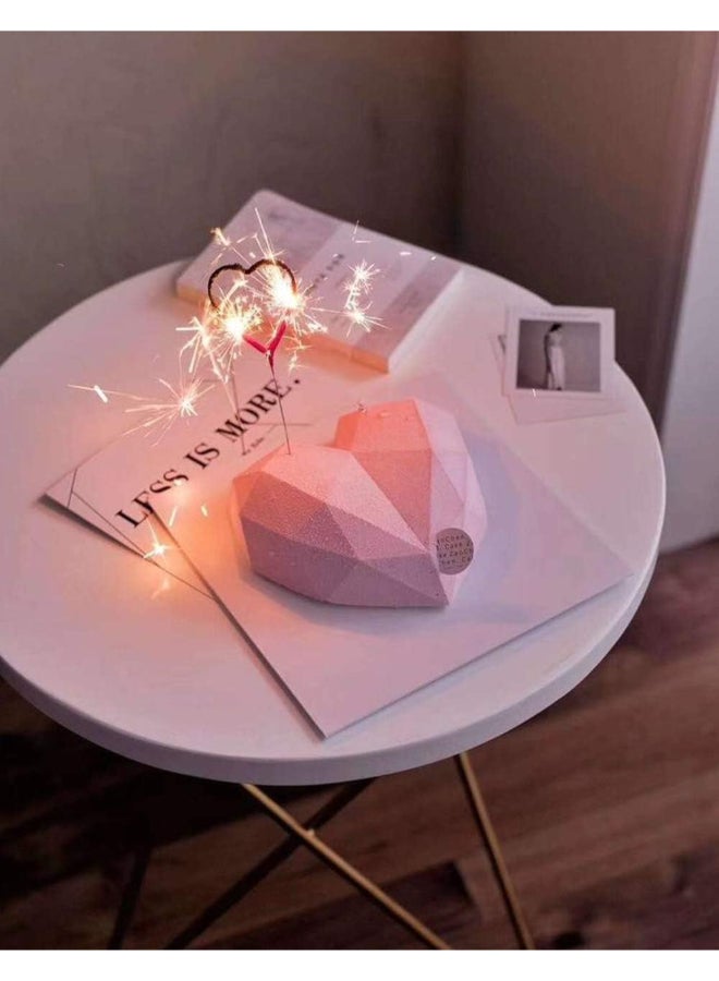 DDR 3D Diamond Heart Shape Mousse Cake Mold Trays,Silicone Baking Pan-Food Grade for Chocolate,Cake Decorating and DIY White 18 x 5.5 x 18cm