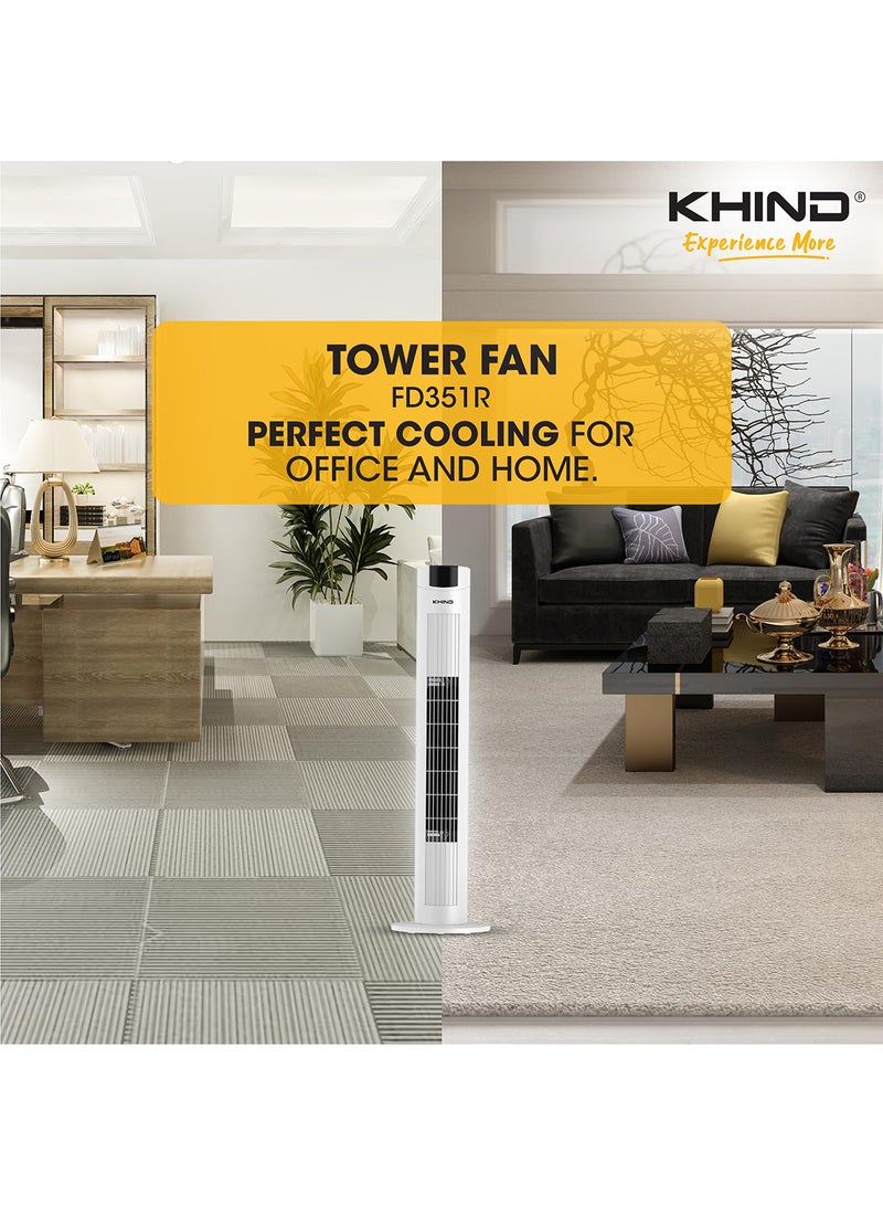كيند - مروحة عمودية مع جهاز تحكم عن بعد 40 W FD351R أبيض - Image 1