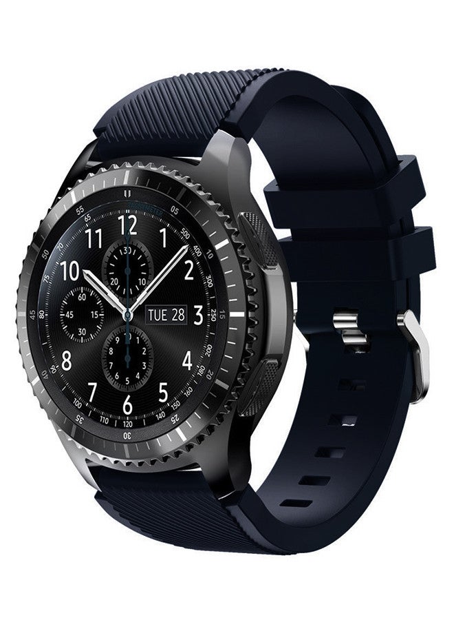 مارجون سوار بديل من السيليكون لساعات سامسونج جالاكسي جير S3 كلاسيك/ جير S3 فرونتير/ هواوي GT2 /GT - مقاس 46 مم أزرق - Image 1