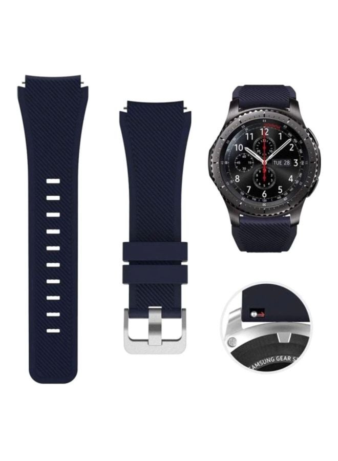 مارجون سوار بديل من السيليكون لساعات سامسونج جالاكسي جير S3 كلاسيك/ جير S3 فرونتير/ هواوي GT2 /GT - مقاس 46 مم أزرق - Image 3