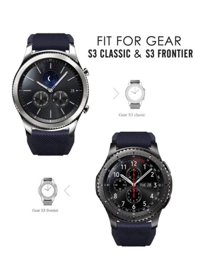 مارجون سوار بديل من السيليكون لساعات سامسونج جالاكسي جير S3 كلاسيك/ جير S3 فرونتير/ هواوي GT2 /GT - مقاس 46 مم أزرق - Image 4