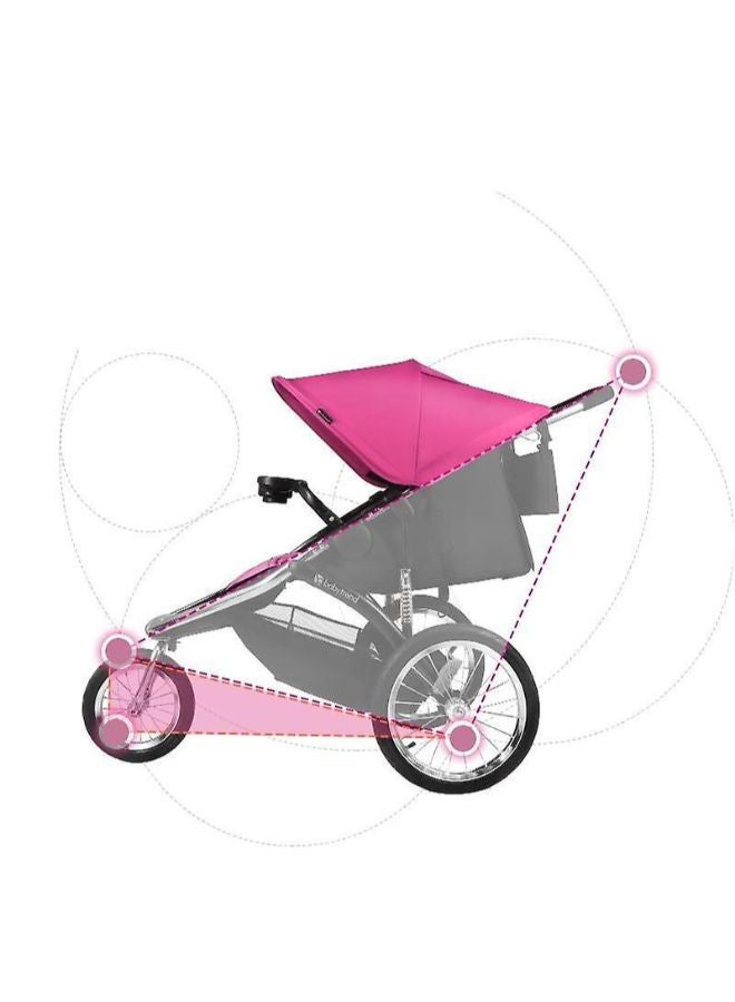 babytrend Foldable Single Stroller - Pink/Black - Image 5