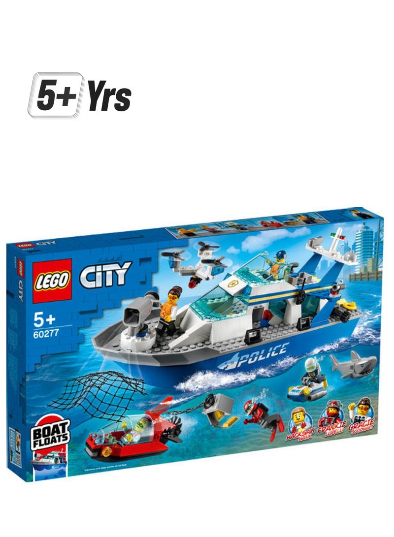 LEGO 60277 City Police Patrol Boat Building Set 276 5+ Years - Image 1