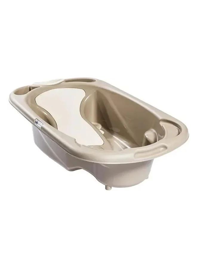 Cam Baby Bagno Bath Tub - Brown , Bathtime For Baby, Soap And Sponge Trays, Shower Accessory, Support Feet, Plug To Drain The Water, From 0 To 12 Months, Made In Italy