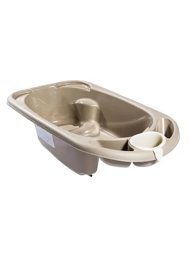 cam Baby Bagno Bath Tub - Brown , Bathtime For Baby, Soap And Sponge Trays, Shower Accessory, Support Feet, Plug To Drain The Water, From 0 To 12 Months, Made In Italy - Image 2