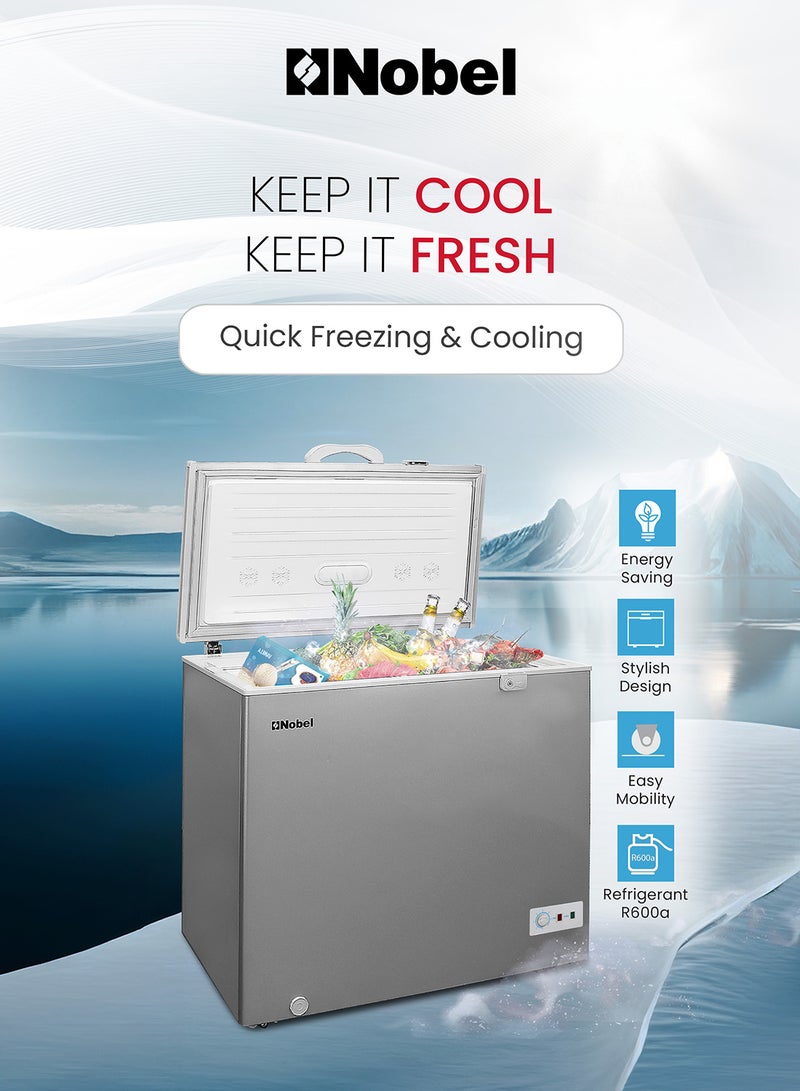 فريزر بباب واحد بإغلاق بباب منزلق من الزجاج ومفتاح 215 L 220 W NCF216RH فضي - pnsku/N47451250A/45/_/1737546398/efd27b3d-c175-4807-8e75-f3ac012edc75