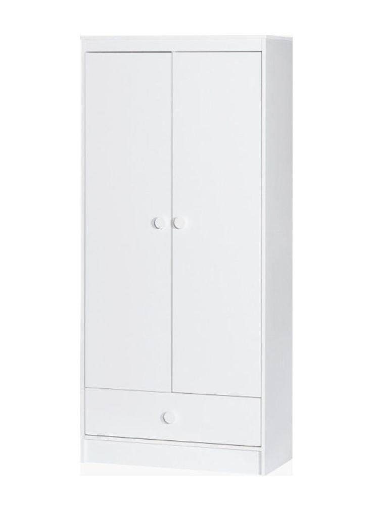 Home Box 2-Door Vanilla Wardrobe With Drawer White 80x180cm - Image 2