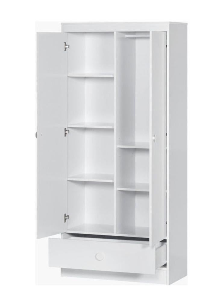 Home Box 2-Door Vanilla Wardrobe With Drawer White 80x180cm - Image 5
