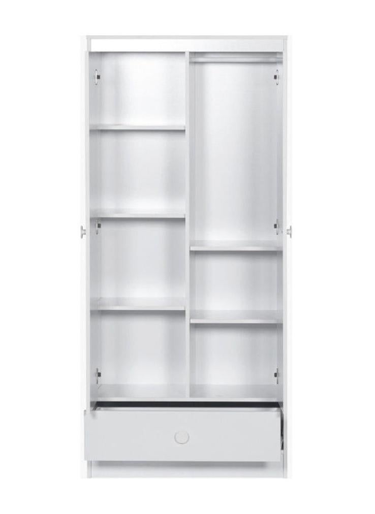 Home Box 2-Door Vanilla Wardrobe With Drawer White 80x180cm - Image 4