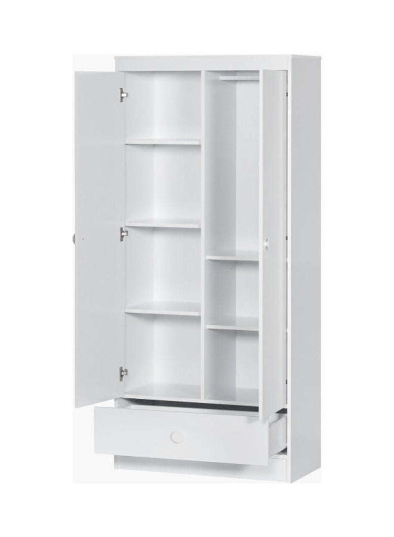 Home Box 2-Door Vanilla Wardrobe With Drawer White 80x180cm - Image 5