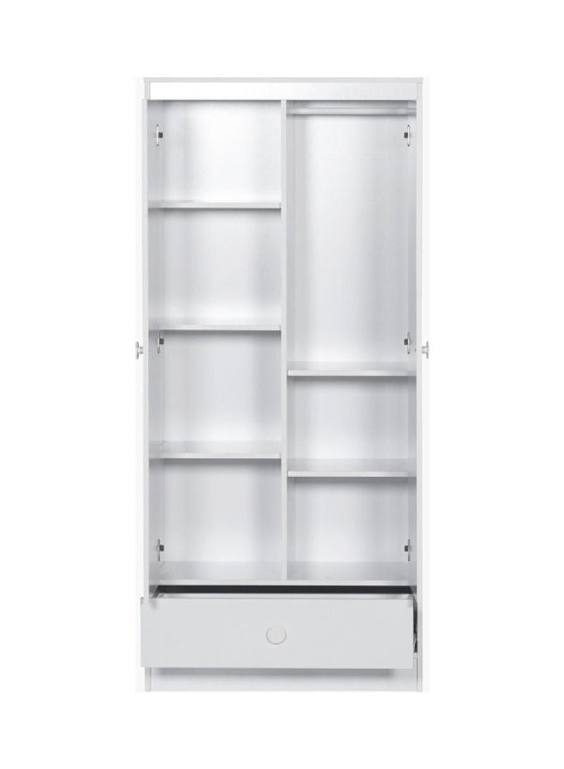 Home Box 2-Door Vanilla Wardrobe With Drawer White 80x180cm - Image 4