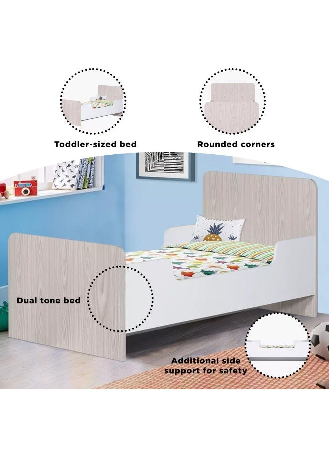 Home Box - P-Vanilla 70X130 Toddler Bed- Oak and White - Image 1