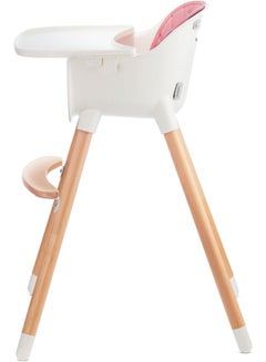 Kinderkraft Highchair Sienna, Baby Chair, Ergonomic, Easy To Clean, Wooden Legs, Non - Slip Pads, Removable Tray, For Toddler, From 6 Month To 5 Years, Pink  - Image 5