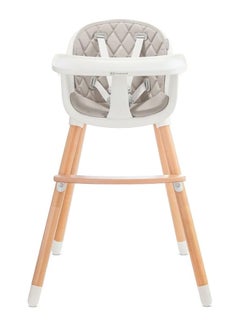 Kinderkraft Highchair Sienna, Baby Chair, Ergonomic, Easy To Clean, Wooden Legs, Non - Slip Pads, Removable Tray, For Toddler, From 6 Month To 5 Years, Grey  - Image 4