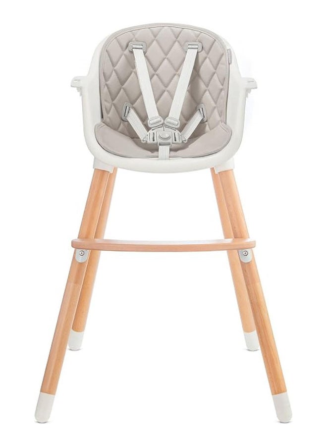 كيندركرافت كرسي مرتفع سيينا، كرسي أطفال، مريح، سهل التنظيف، أرجل خشبية، وسادات مانعة للانزلاق، صينية قابلة للإزالة، للأطفال الصغار، من 6 أشهر إلى 5 سنوات، رمادي - Image 5