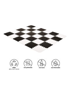 Kinderkraft Puzzle Play Mat Luno, Educational Playmat, Soft Foam Floor, Waterproof, Easy To Clean, No Harmful Substances, Foldable, For Kids Baby, 150X180 Cm, 30 Pieces, Bag In Set, White, Black  - Image 2