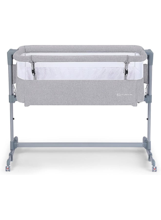 Bedside Crib Neste Air, Travel Cot, Co - Sleeping Bed, Ajustable Height, Sidewalls With Airy Mesh, Transport Wheels, With Accessories, Cotton Sheet, For Newborn, Up To 6 Month, Grey - pnsku/N47531399A/45/_/1734417305/8222f0bb-69cd-4fb8-a5d2-2255ca6a921d