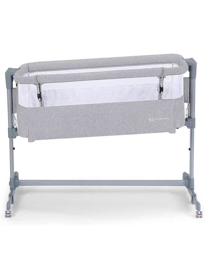 Bedside Crib Neste Air, Travel Cot, Co - Sleeping Bed, Ajustable Height, Sidewalls With Airy Mesh, Transport Wheels, With Accessories, Cotton Sheet, For Newborn, Up To 6 Month, Grey - pnsku/N47531399A/45/_/1734417306/656872d0-f56f-495c-9564-6b0c1cdbc30e