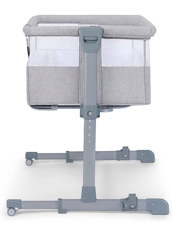 Bedside Crib Neste Air, Travel Cot, Co - Sleeping Bed, Ajustable Height, Sidewalls With Airy Mesh, Transport Wheels, With Accessories, Cotton Sheet, For Newborn, Up To 6 Month, Grey - pnsku/N47531399A/45/_/1734417307/9aba7bbc-9f74-4dbc-9d0c-117a5481bbfb