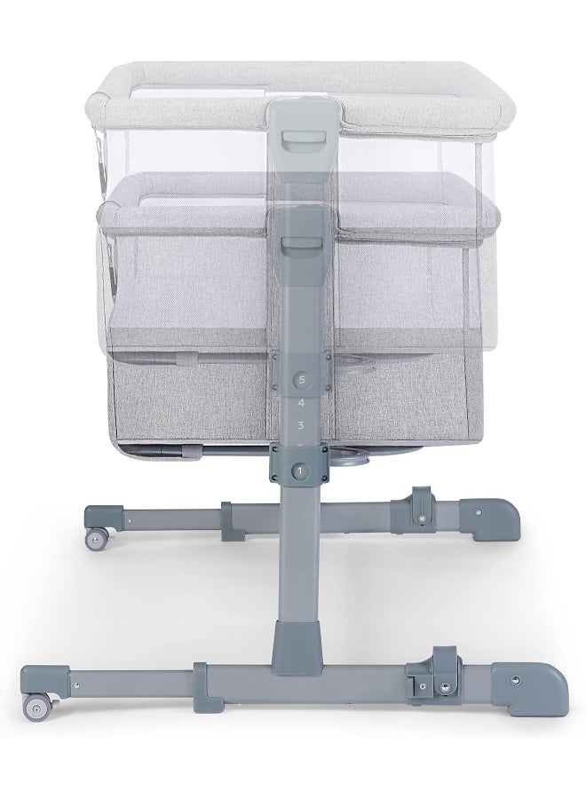 Bedside Crib Neste Air, Travel Cot, Co - Sleeping Bed, Ajustable Height, Sidewalls With Airy Mesh, Transport Wheels, With Accessories, Cotton Sheet, For Newborn, Up To 6 Month, Grey - pnsku/N47531399A/45/_/1734417309/40af2115-463d-4cfd-8f79-6bfaa1587007