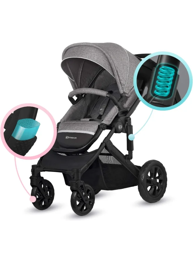Kinderkraft 3 - In - 1 Prime Lite Travel System - Grey