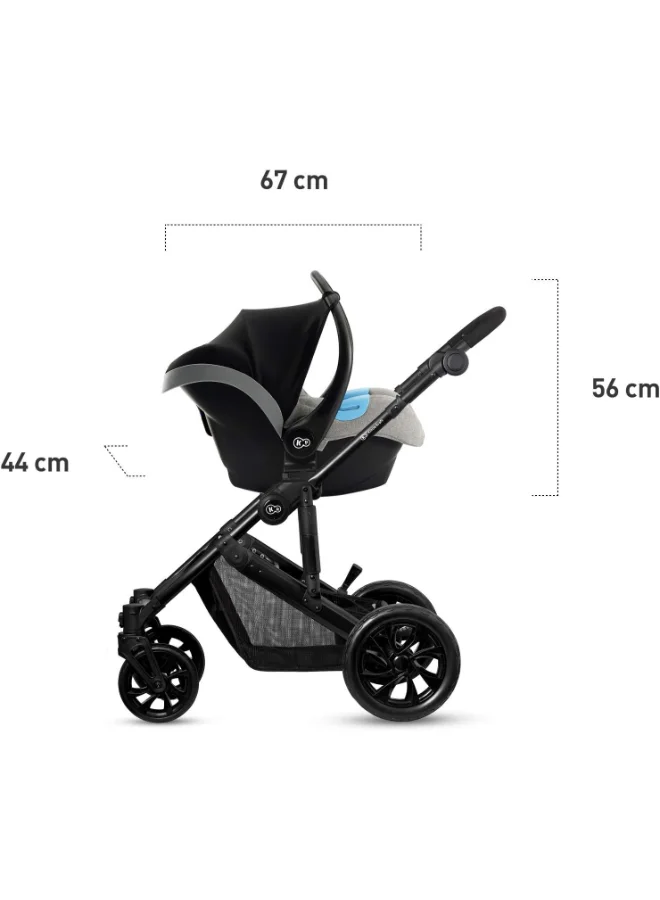 Kinderkraft 3 - In - 1 Prime Lite Travel System - Grey