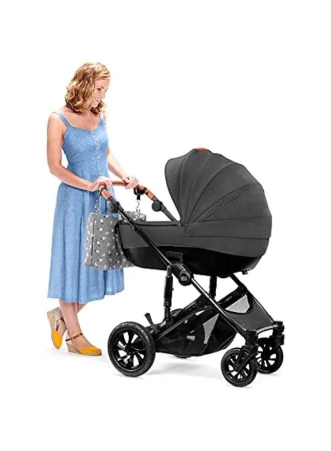 Kinderkraft 3 In 1 Prime Travel System With Accessories Black,Compact Folding, Reclining Stroller Seat, 5-Point Safety Harnerss, 0+ months up to 22kg, Car Seat with 3-Point Safety Harness with Sunshield