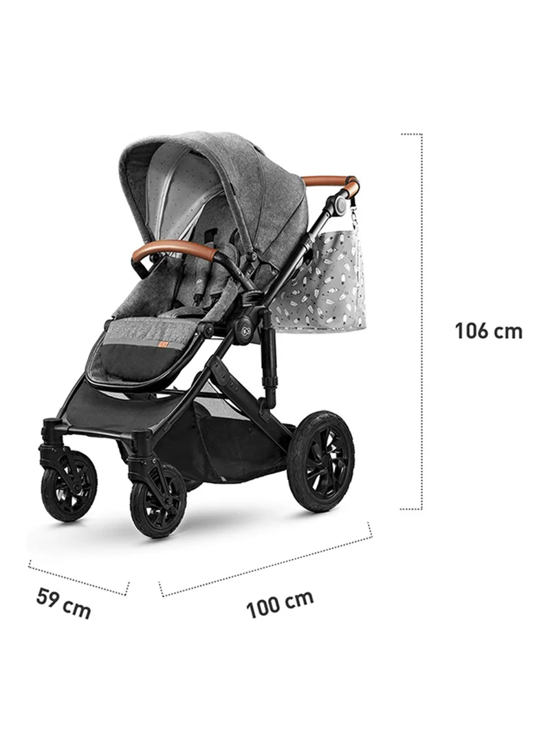 كيندركرافت 3 In 1 Prime Travel System With Accessories Grey,Compact Folding, Reclining Stroller Seat, 5-Point Safety Harnerss, 0+ months up to 22kg, Car Seat with 3-Point Safety Harness with Sunshield