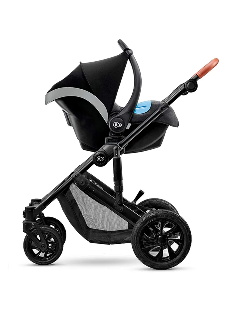 كيندركرافت 3 In 1 Prime Travel System With Accessories Grey,Compact Folding, Reclining Stroller Seat, 5-Point Safety Harnerss, 0+ months up to 22kg, Car Seat with 3-Point Safety Harness with Sunshield