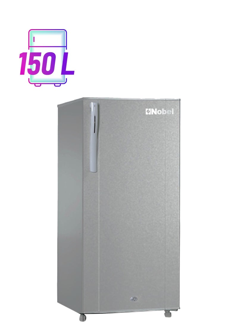 Nobel - 180 L Gross / 150 L Net, Single Door Refrigerator, Defrost, R600a Refrigerant, Temperature Control, Inside Light, Inside Evaporator and Condenser, Lock & Key, 3 Star Esma, CFC Free 312 kW NR180SSN Silver - Image 1