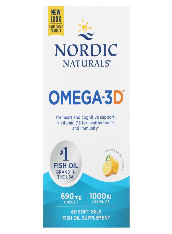 NORDIC NATURALS Omega-3D, 60 Softgels  - Image 1