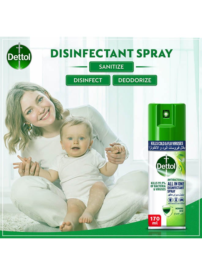 Dettol Morning Dew Antibacterial All In One Disinfectant Spray 170ml  - Image 2