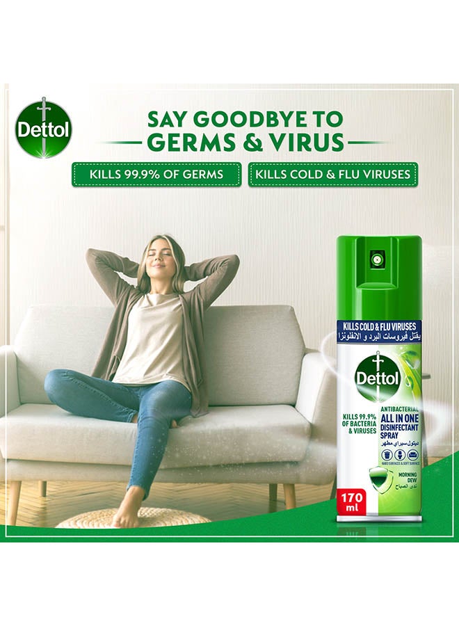 Dettol Morning Dew Antibacterial All In One Disinfectant Spray 170ml  - Image 3