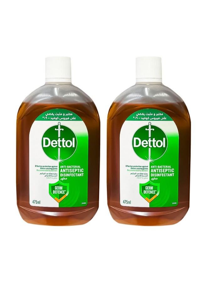 ديتول مجموعة من 2 سائل مطهر مضاد للبكتيريا - شفاف 475ملليلتر