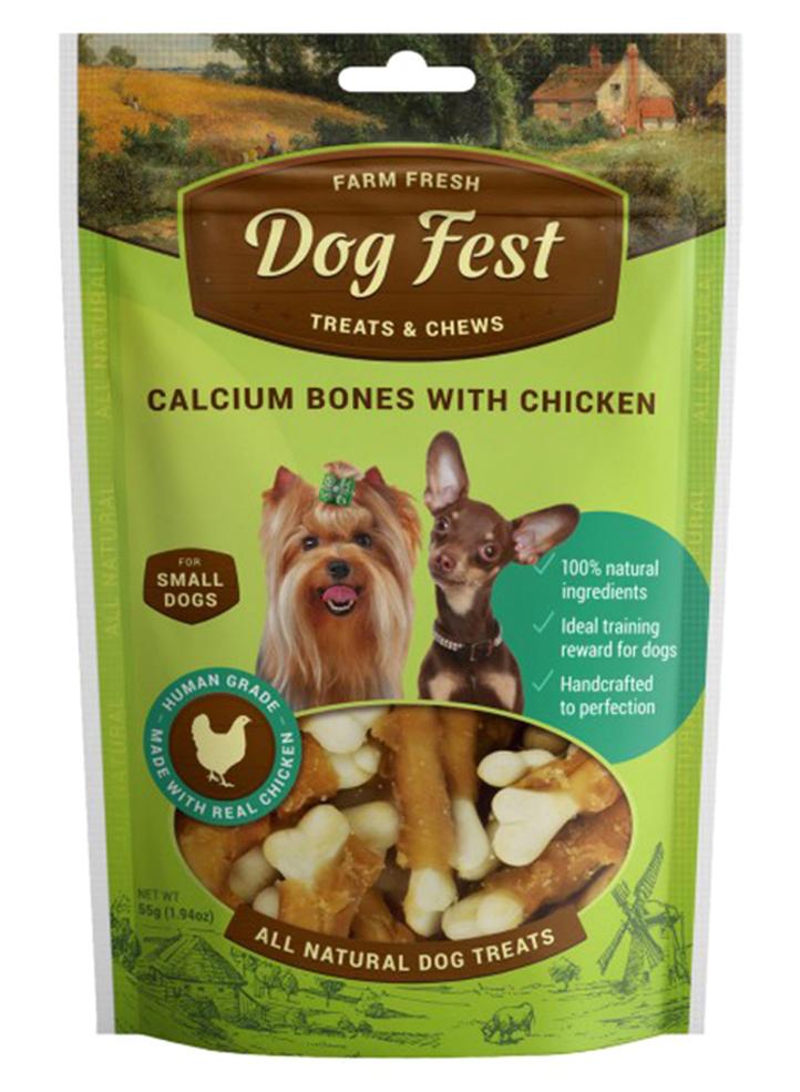 Dog Fest Calcium Bones With Chicken For Mini Dogs Treats 55grams - Image 1
