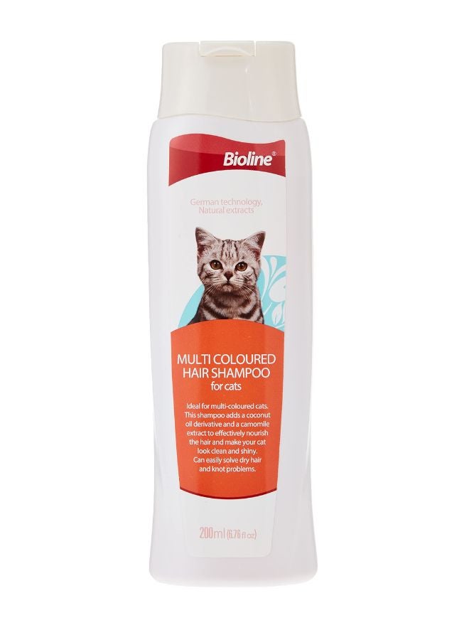 Bioline Multi Coloured Hair Shampoo For Cats Multicolour 200ml 