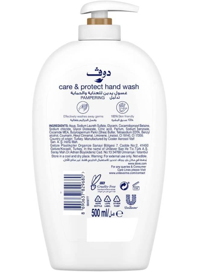 Dove Care & Protect Handwash Made with Shea butter & Warm Vanilla for Soft Smooth hands 500ml