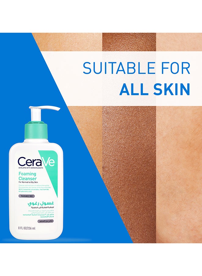 CeraVe Foaming Cleanser For Normal To Oily Skin With Hyaluronic Acid 236ml - Image 5