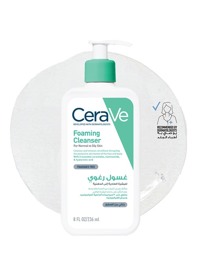 CeraVe Foaming Cleanser For Normal To Oily Skin With Hyaluronic Acid multicolour 236ml - Image 1