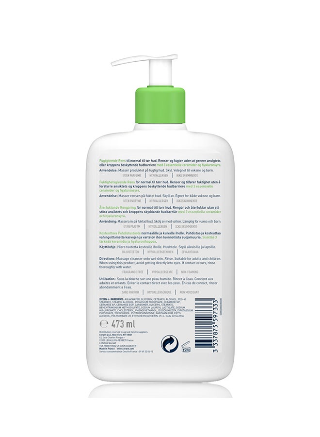 CeraVe Hydrating Cleanser For Normal To Dry Skin With Hyaluronic Acid Clear 473ml - Image 3