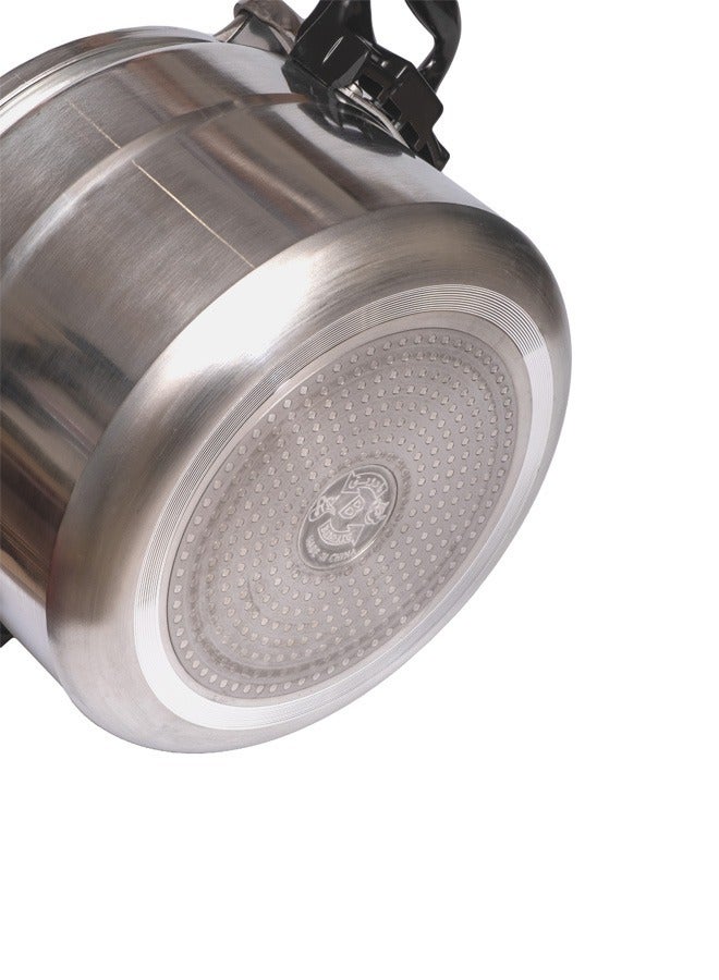 Badraig Aluminium Pressure Cooker With Handles  Induction Bottom, High-Security Design, Dishwasher Safe, PFOA Free Silver 5Liters - Image 3