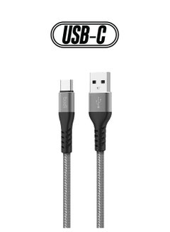 USB-A To USB-C Charging Cable Grey/Black